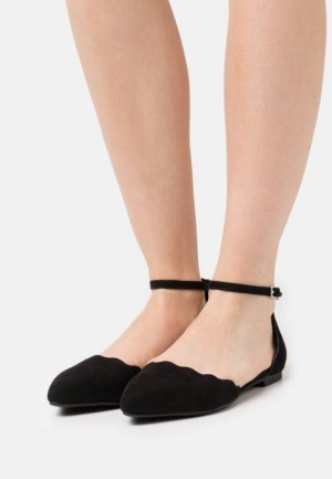 Balerinky Anna Field Ankle Remienkove Ballet Pumps Damske Čierne | 291-UTPQBK
