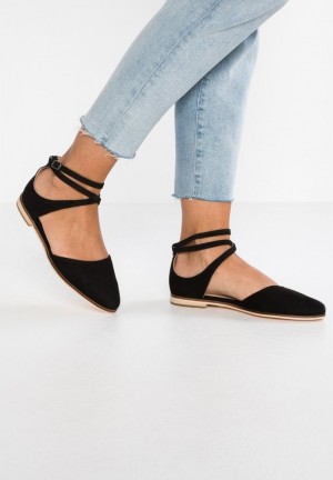 Balerinky Anna Field Kozene Ankle Remienkove Ballet Pumps Ankle Remienkove Ballet Pumps Damske Čierne | 390-XGIPVQ