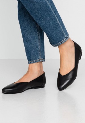 Balerinky Anna Field Kozene Ballerinas Ballet Pumps Damske Čierne | 948-RGAZFS