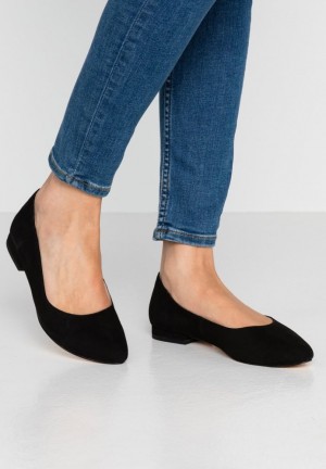 Balerinky Anna Field Kozene Ballerinas Ballet Pumps Damske Čierne | 817-MCDOQG
