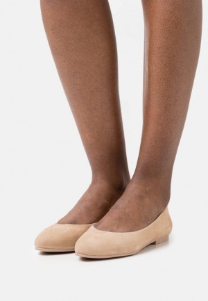 Balerinky Anna Field Kozene Ballet Pumps Damske Béžové | 457-QBREJW