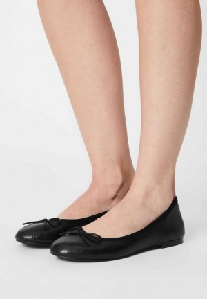 Balerinky Anna Field Kozene Ballet Pumps Damske Čierne | 298-HPMUXO