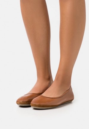Balerinky Anna Field Kozene Ballet Pumps Damske Hnede | 925-ZUVRFW