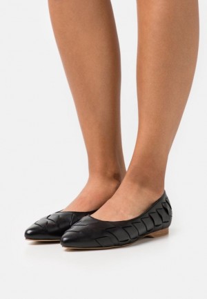 Balerinky Anna Field Kozene Ballet Pumps Damske Čierne | 193-RSGZXN