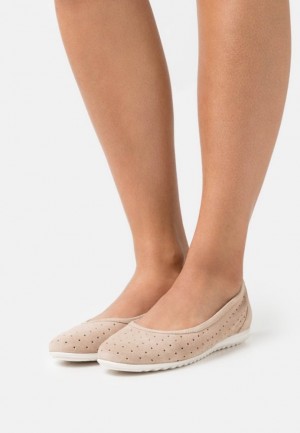Balerinky Anna Field Kozene Ballet Pumps Damske Béžové | 149-LMPSFU
