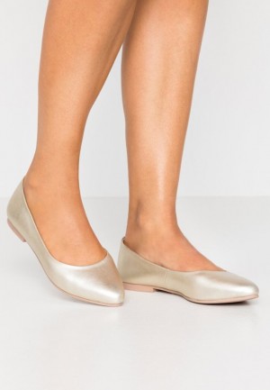Balerinky Anna Field Kozene Ballet Pumps Damske Zlate | 097-GMLRND