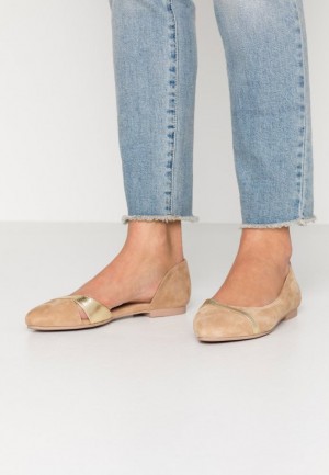 Balerinky Anna Field Kozene Ballet Pumps Damske Béžové | 056-JOIFHV