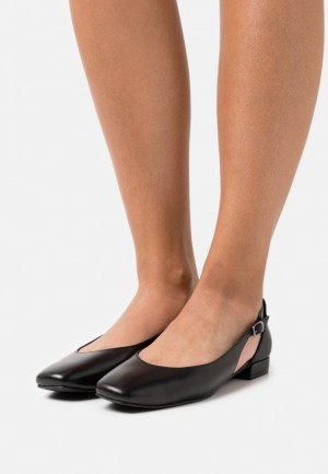 Balerinky Anna Field Kozene Ballet Pumps Damske Čierne | 049-BLYFJA