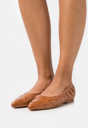 Balerinky Anna Field Kozene Ballet Pumps Damske Hnede | 854-ZONYTH