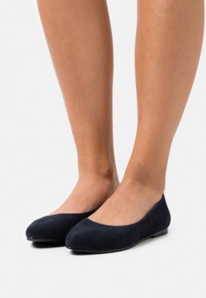 Balerinky Anna Field Kozene Ballet Pumps Damske Tmavo Modre | 806-CSMNFV