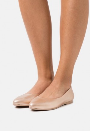 Balerinky Anna Field Kozene Ballet Pumps Damske Ruzove Zlate | 964-JWISNE