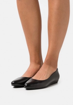 Balerinky Anna Field Kozene Ballet Pumps Damske Čierne | 648-FKXJBU