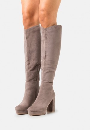 Cizmy Anna Field High Na Podpatku Boots Damske Siva Hnede | 837-RKXFDN