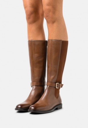 Cizmy Anna Field Kozene Boots Damske Hnede | 073-ODBGZU