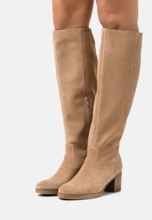 Cizmy Anna Field Kozene Boots Damske Siva Hnede | 870-QPSUZT