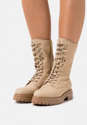 Cizmy Anna Field Kozene Platforme Boots Damske Béžové | 085-GWHXOE
