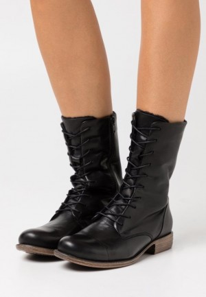 Cizmy Anna Field Kozene Zimná Boot Cipkovane Up Boots Damske Čierne | 720-VLQMOE