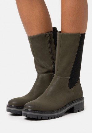 Cizmy Anna Field Platforme Boots Damske Tmavo Zelene | 942-NPBJXL