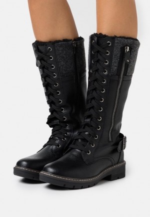 Cizmy Anna Field Zimná Boots Cipkovane Up Boots Damske Čierne | 169-DQSJYP