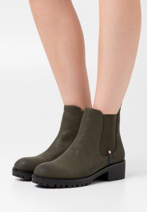Clenkove Topanky Anna Field Ankle Boots Damske Olivovo Zelená | 805-HMLRBK