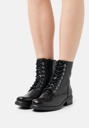 Clenkove Topanky Anna Field Cipkovane Up Ankle Boots Damske Čierne | 528-BGHOJS