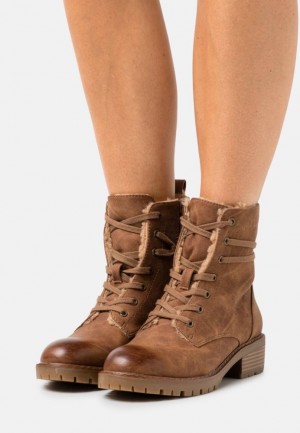 Clenkove Topanky Anna Field Cipkovane Up Ankle Boots Damske Hnede | 182-HTXCFB