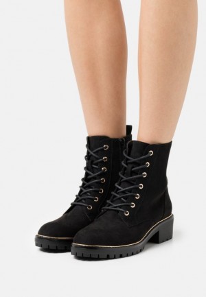 Clenkove Topanky Anna Field Cipkovane Up Ankle Boots Damske Čierne | 053-DMXRKS