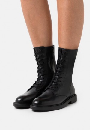 Clenkove Topanky Anna Field Cipkovane Up Ankle Boots Damske Čierne | 752-QJDVEO