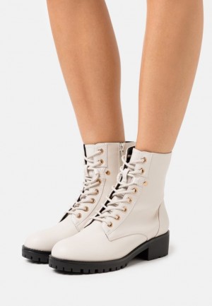 Clenkove Topanky Anna Field Cipkovane Up Ankle Boots Damske Biele | 731-HEQMIK