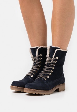Clenkove Topanky Anna Field Cipkovane Up Ankle Boots Damske Modre | 729-LPHMCI