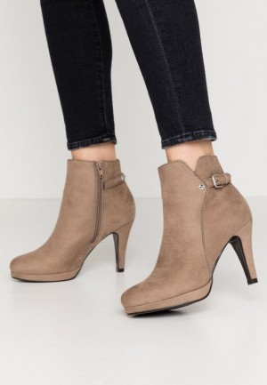 Clenkove Topanky Anna Field High Na Podpatku Ankle Boots Damske Siva Hnede | 394-HVRAZP