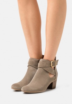 Clenkove Topanky Anna Field Kozene Ankle Boots Damske Siva Hnede | 531-DRLUNQ