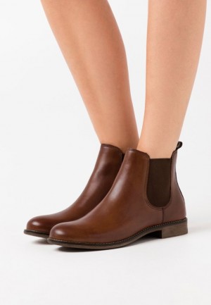 Clenkove Topanky Anna Field Kozene Ankle Boots Damske Hnede | 479-KJQBOM