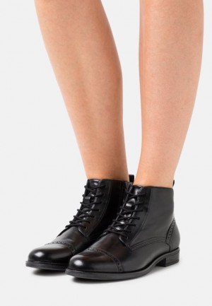 Clenkove Topanky Anna Field Kozene Ankle Boots Damske Čierne | 468-TLFPZO