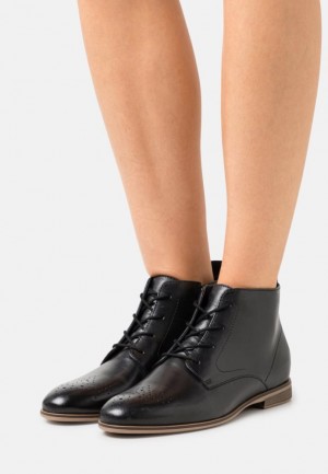 Clenkove Topanky Anna Field Kozene Ankle Boots Damske Čierne | 307-PQLYIT