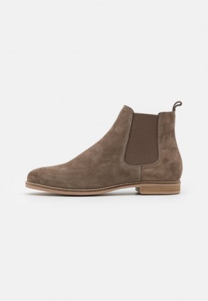 Clenkove Topanky Anna Field Kozene Ankle Boots Damske Siva Hnede | 214-DZKRCG