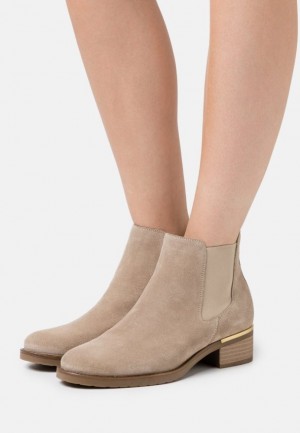 Clenkove Topanky Anna Field Kozene Ankle Boots Damske Béžové | 037-VCKMYJ