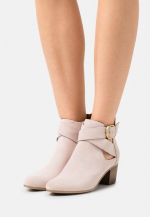 Clenkove Topanky Anna Field Kozene Ankle Boots Damske Béžové | 901-VDIJLS
