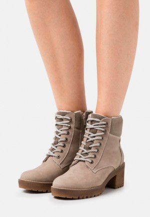 Clenkove Topanky Anna Field Kozene Ankle Boots Damske Hnedožltý | 796-XKJANU