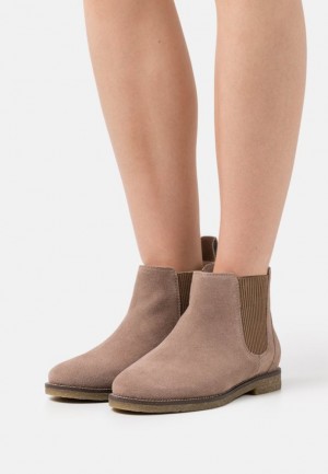 Clenkove Topanky Anna Field Kozene Ankle Boots Damske Béžové | 712-XZNOUS