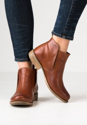 Clenkove Topanky Anna Field Kozene Booties Ankle Boots Damske Hnede | 546-WACHZM