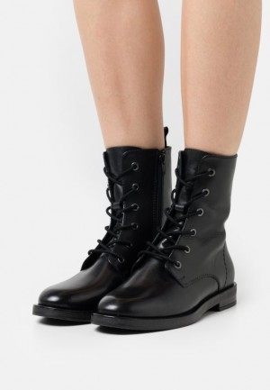 Clenkove Topanky Anna Field Kozene Cipkovane Up Ankle Boots Damske Čierne | 201-IHXBRL