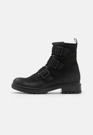 Clenkove Topanky Anna Field Kozene Cipkovane Up Ankle Boots Damske Čierne | 956-SPJOTN
