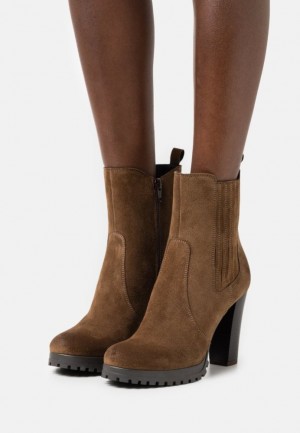 Clenkove Topanky Anna Field Kozene High Na Podpatku Ankle Boots Damske Hnede | 425-QSEVUK