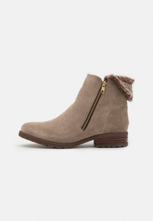 Clenkove Topanky Anna Field Kozene Klasické Ankle Boots Damske Béžové | 475-NOLXVT