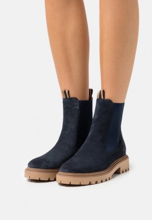 Clenkove Topanky Anna Field Kozene Klasické Ankle Boots Damske Tmavo Modre | 456-XSLHNR