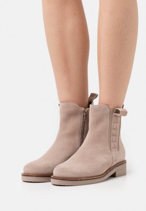 Clenkove Topanky Anna Field Kozene Klasické Ankle Boots Damske Béžové | 370-VIUHDN