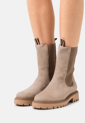 Clenkove Topanky Anna Field Kozene Klasické Ankle Boots Damske Béžové | 185-CJUFRQ