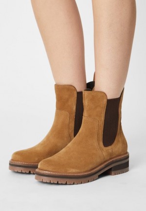Clenkove Topanky Anna Field Kozene Klasické Ankle Boots Damske Horčica Biela Žlté | 980-QYLMPW