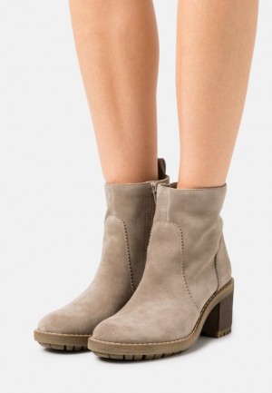 Clenkove Topanky Anna Field Kozene Klasické Ankle Boots Damske Siva Hnede | 853-LRMNFV
